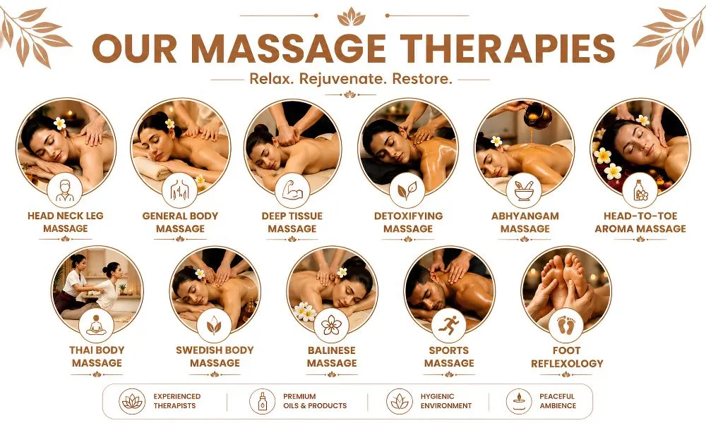 Professional massage therapy at a spa in Coimbatore.